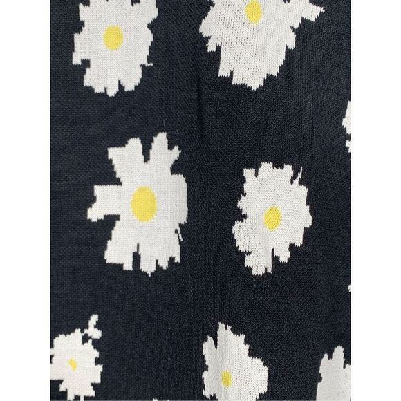 Maje Women's Black Daisy Print Jacquard Quarter Zip Polo Shirt Size 1 Sm… - Picture 4 of 16